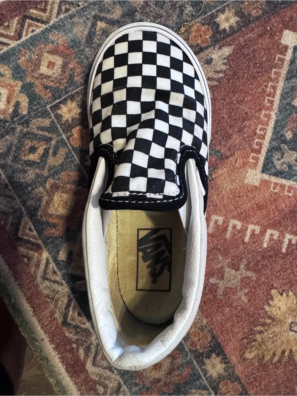 Vans Kids Slip-On Checkerboard Sneakers - Black & White